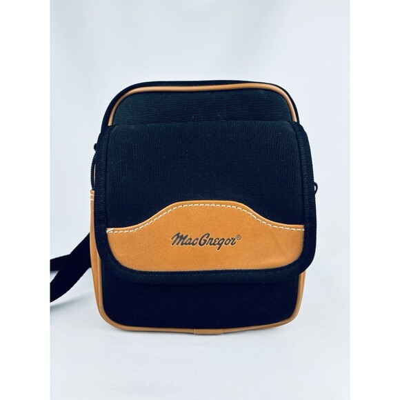 Vintage MacGregor Padded Camera Bag Case Carry Strap - Black Brown Adjustable - Picture 1 of 9